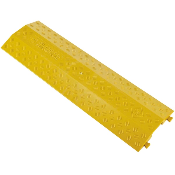 Global Industrial Cable Protector, 1-9/16 in H, 39-3/8 in L, 11-13/16 in W, 1 Channel, PVC, Yellow 670624 - main